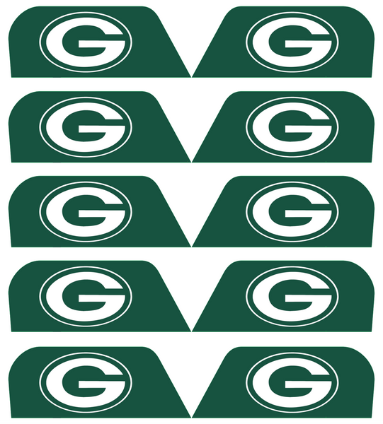 Green Bay Packers Visor Tab Decals for Full Size Football Helmet PICK YOUR COLOR