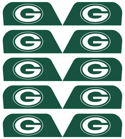 Green Bay Packers Visor Tab Decals for Full Size Football Helmet PICK YOUR COLOR
