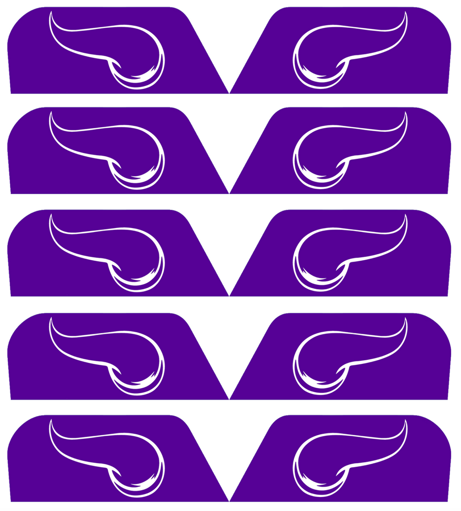 Minnesota Vikings Visor Tab Decals for Full Size Football Helmet PICK YOUR COLOR