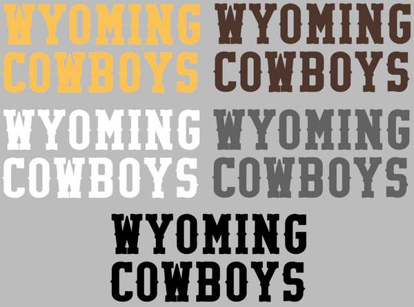 Wyoming Cowboys Team Name Logo Premium DieCut Vinyl Decal PICK COLOR & SIZE