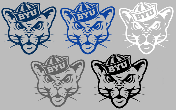 BYU Brigham Young Cougars Mascot Logo Premium DieCut Vinyl Decal PICK COLOR & SIZE
