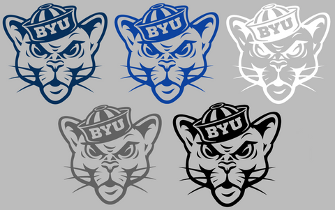 BYU Brigham Young Cougars Mascot Logo Premium DieCut Vinyl Decal PICK COLOR & SIZE