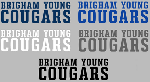 BYU Brigham Young Cougars Team Name Logo Premium DieCut Vinyl Decal PICK COLOR & SIZE