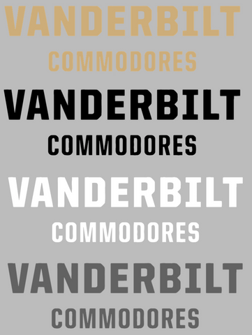 Vanderbilt Commodores Team Name Logo Premium DieCut Vinyl Decal PICK COLOR & SIZE