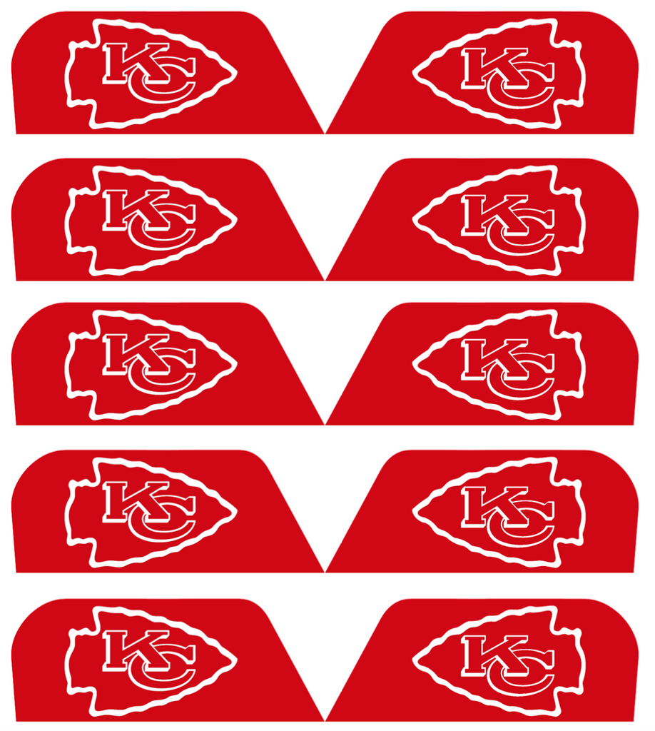 Kansas City Chiefs Visor Tab Decals for Full Size Football Helmet PICK YOUR COLOR