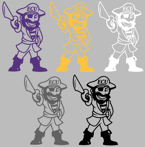 East Carolina Pirates PeeDee Mascot Premium DieCut Vinyl Decal PICK COLOR & SIZE