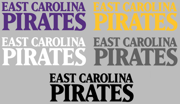 East Carolina Pirates Team Name Logo Premium DieCut Vinyl Decal PICK COLOR & SIZE