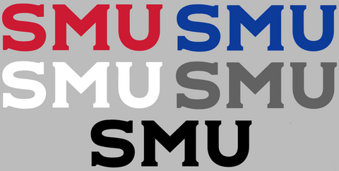 SMU Mustangs Team Name Logo Premium DieCut Vinyl Decal PICK COLOR & SIZE