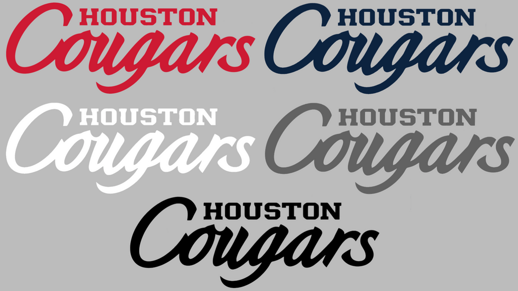 Houston Cougars Team Name Script Logo Premium DieCut Vinyl Decal PICK COLOR & SIZE