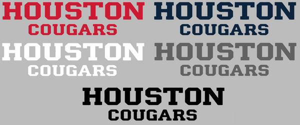 Houston Cougars Team Name Logo Premium DieCut Vinyl Decal PICK COLOR & SIZE