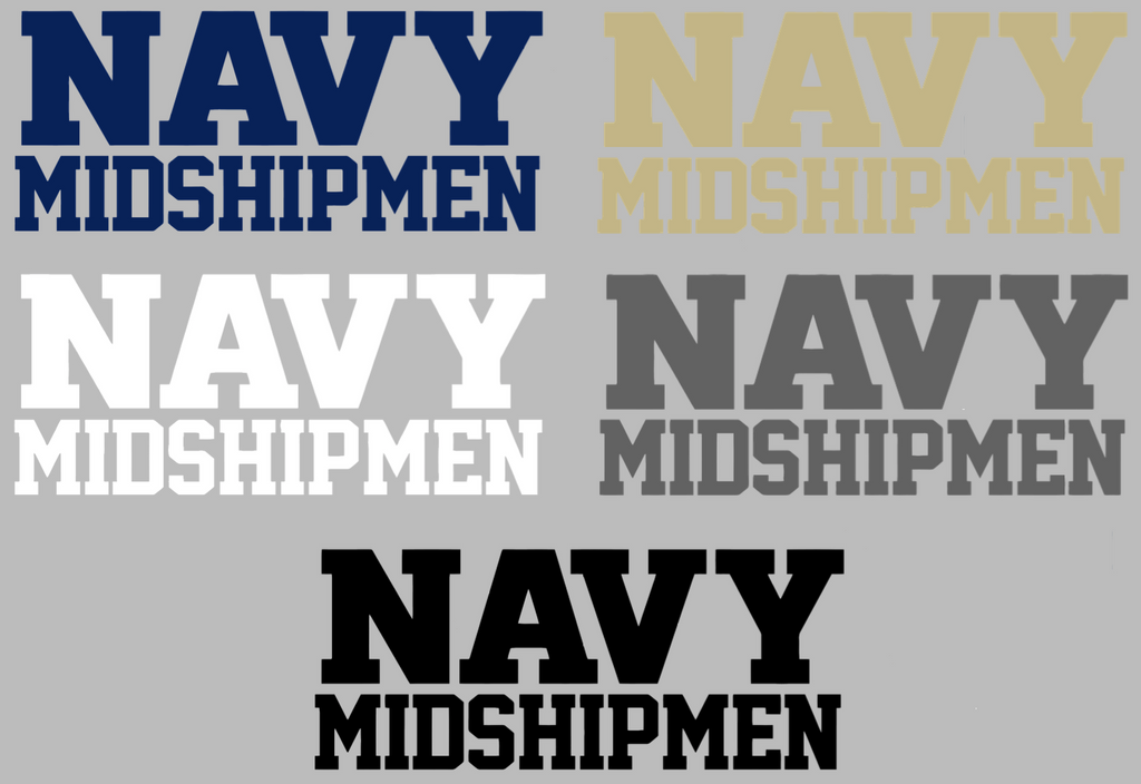 Navy Midshipmen Team Name Logo Premium DieCut Vinyl Decal PICK COLOR & SIZE