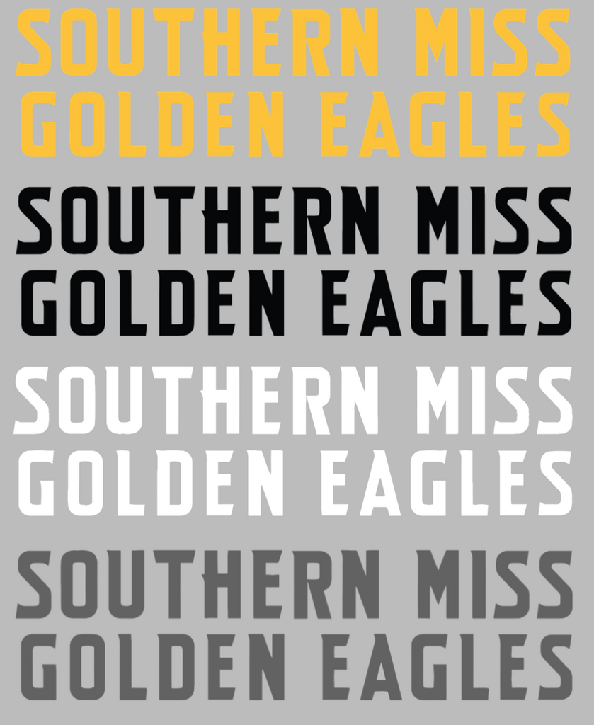 Southern Miss Mississippi Golden Eagles Team Name Logo Premium DieCut Vinyl Decal PICK COLOR & SIZE