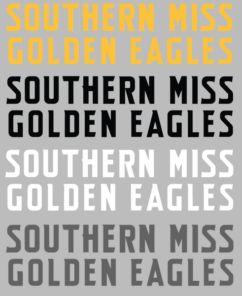 Southern Miss Mississippi Golden Eagles Team Name Logo Premium DieCut Vinyl Decal PICK COLOR & SIZE