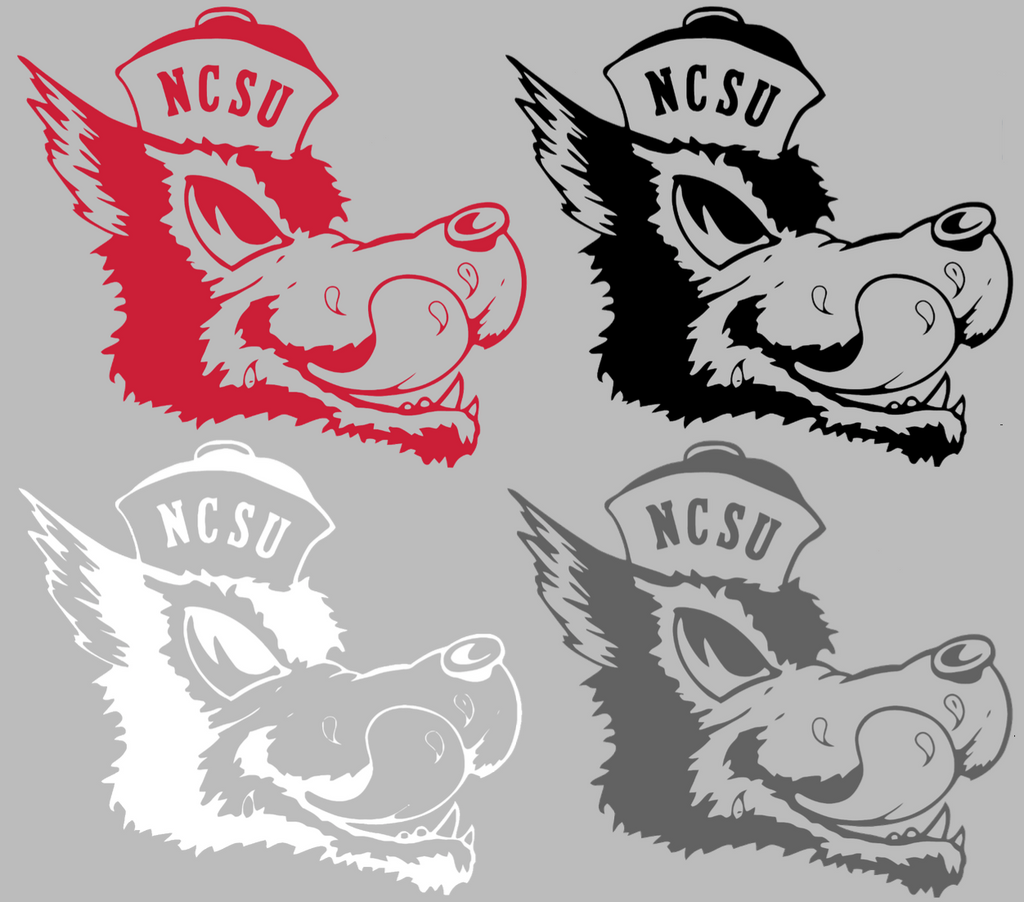 North Carolina NC State Wolfpack Retro Throwback Logo Premium DieCut Vinyl Decal PICK COLOR & SIZE