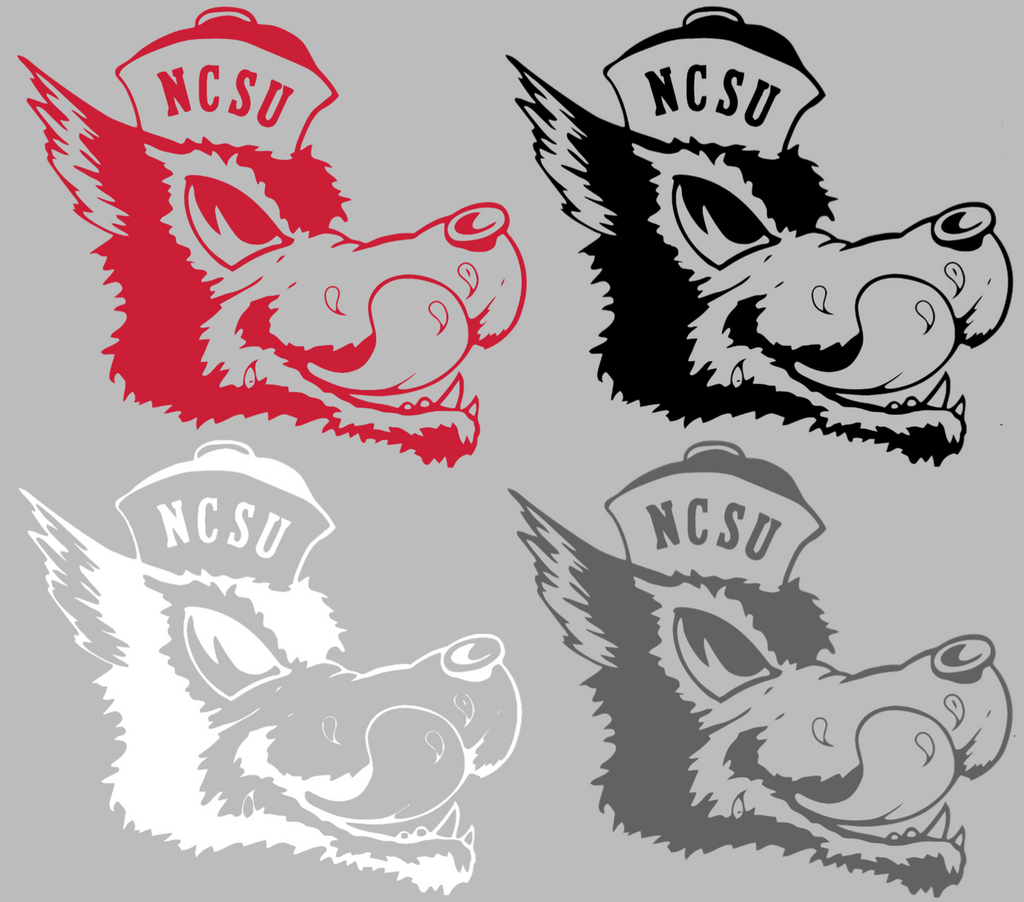 North Carolina NC State Wolfpack Retro Throwback Premium DieCut Vinyl Decal PICK COLOR & SIZE