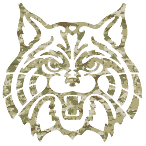 Arizona Wildcats Mascot Salute to Service Camouflage Camo Vinyl Decal PICK SIZE