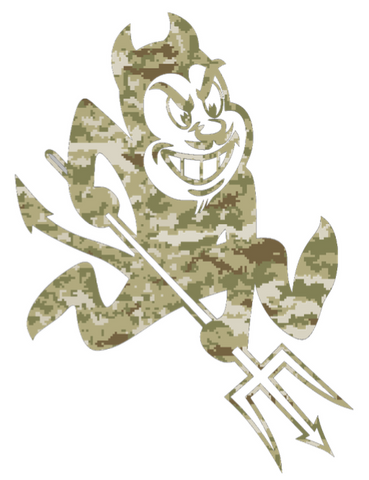 Arizona State Sun Devils Alternate Logo Salute to Service Camouflage Camo Vinyl Decal PICK SIZE
