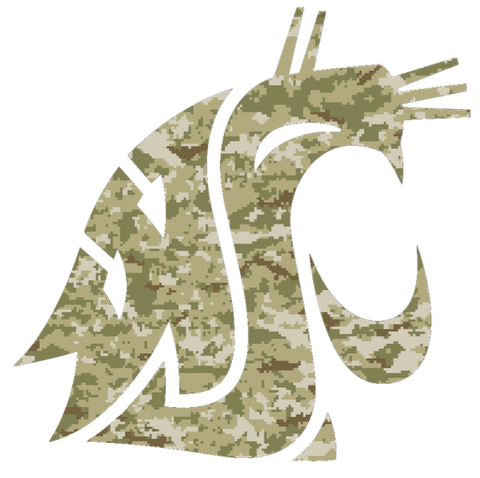 Washington State Cougars Salute to Service Camouflage Camo Vinyl Decal PICK SIZE