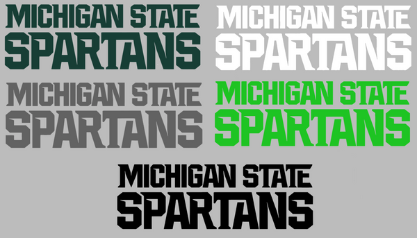 Michigan State Spartans Team Name Logo Premium DieCut Vinyl Decal PICK COLOR & SIZE