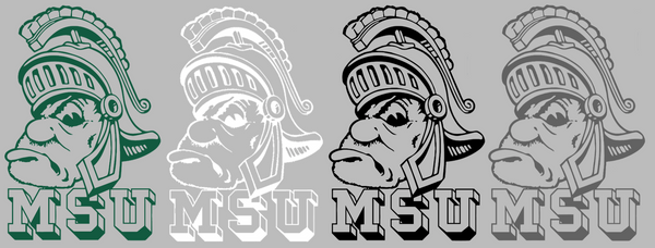 Michigan State Spartans Retro Throwback Logo Premium DieCut Vinyl Decal PICK COLOR & SIZE