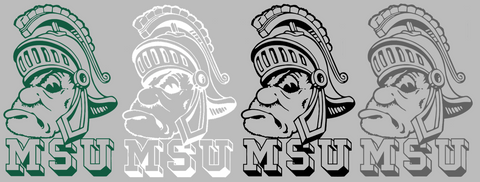 Michigan State Spartans Retro Throwback Logo Premium DieCut Vinyl Decal PICK COLOR & SIZE