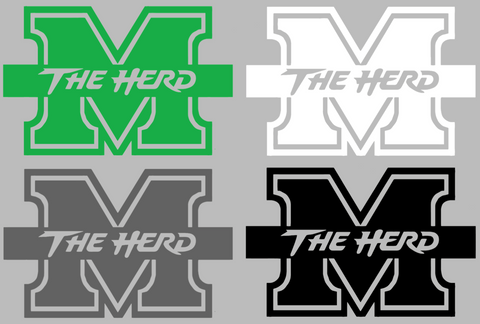 Marshall Thundering Herd Team Logo Premium DieCut Vinyl Decal PICK COLOR & SIZE