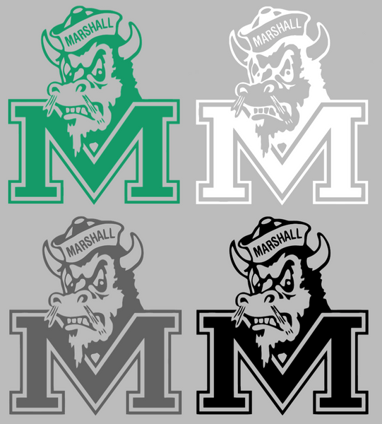 Marshall Thundering Herd Retro Throwback Premium DieCut Vinyl Decal PICK COLOR & SIZE
