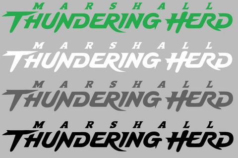 Marshall Thundering Herd Team Name Logo Premium DieCut Vinyl Decal PICK COLOR & SIZE