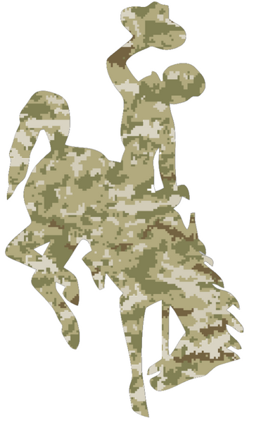 Wyoming Cowboys Salute to Service Camouflage Camo Vinyl Decal PICK SIZE