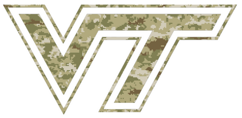 Virginia Tech Hokies Salute to Service Camouflage Camo Vinyl Decal PICK SIZE