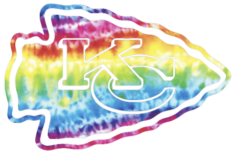 Kansas City Chiefs Crucial Catch Cancer Team Logo Tie Dye Vinyl Decal PICK SIZE