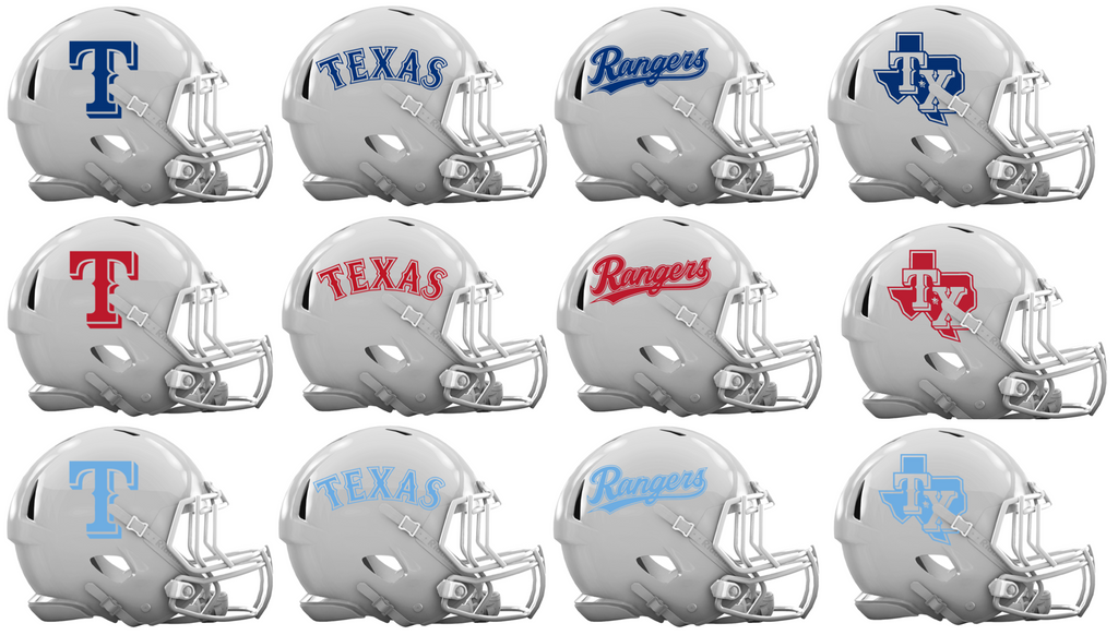Texas Rangers Custom Concept White Mini Riddell Speed Football