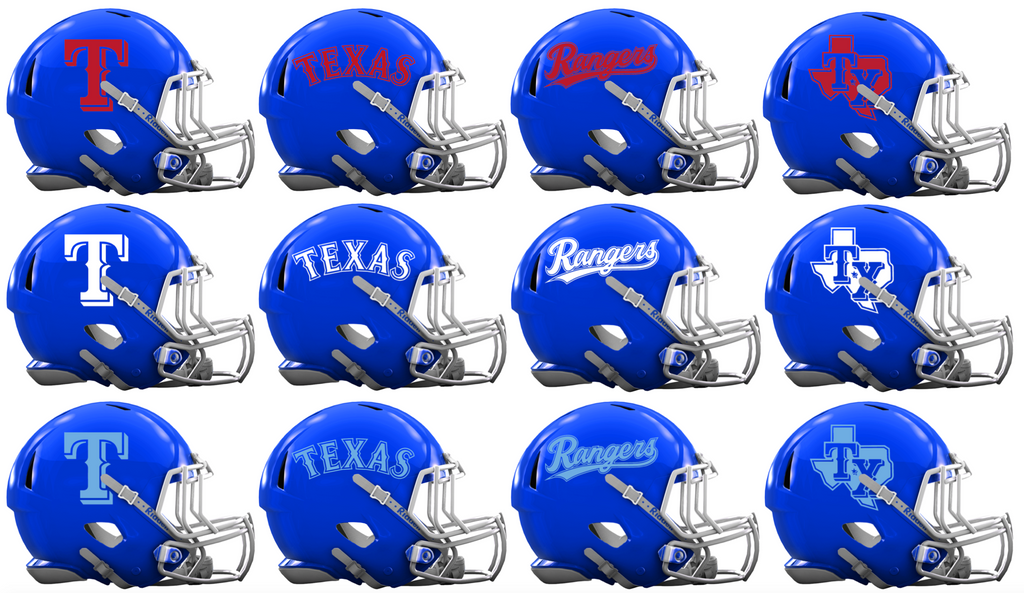 Texas Rangers Custom Concept Blue Mini Riddell Speed Football