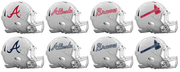Atlanta Braves Custom Concept White Mini Riddell Speed Football Helmet