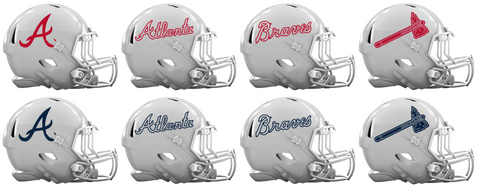 Atlanta Braves Custom Concept White Mini Riddell Speed Football Helmet