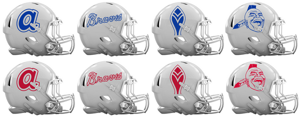 Atlanta Braves Retro Throwback Custom Concept White Mini Riddell Speed Football Helmet