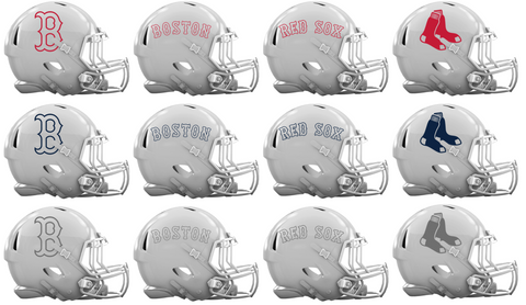 Boston Red Sox Custom Concept White Mini Riddell Speed Football Helmet
