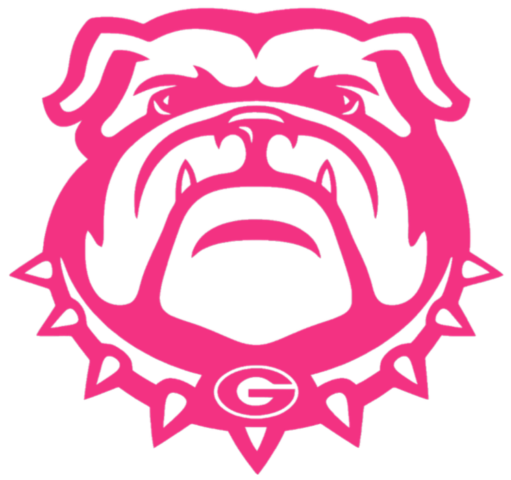 Georgia Bulldogs Uga Mascot HOT PINK Team Logo Premium DieCut Vinyl Decal PICK SIZE
