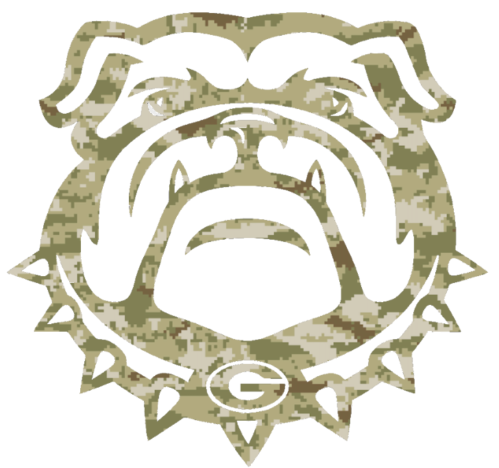 Georgia Bulldogs Uga Mascot Salute to Service Camouflage Camo Vinyl Decal PICK SIZE