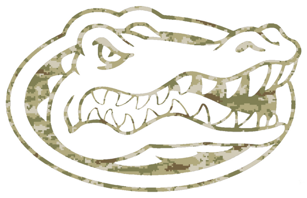 Florida Gators Team Logo Salute to Service Camouflage Camo Vinyl Decal PICK SIZE