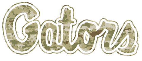 Florida Gators Script Logo Salute to Service Camouflage Camo Vinyl Decal PICK SIZE