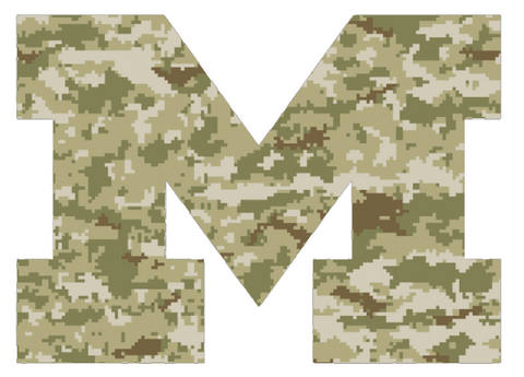 Michigan Wolverines Salute to Service Camouflage Camo Vinyl Decal PICK SIZE