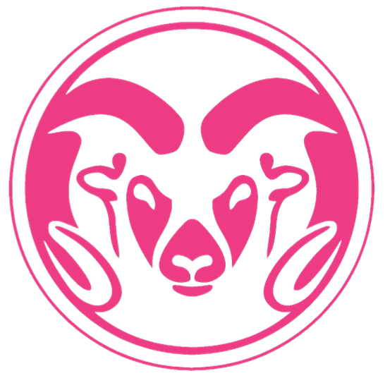 Colorado State Rams HOT PINK Team Logo Premium DieCut Vinyl Decal PICK SIZE