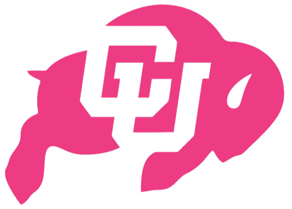 Colorado Buffaloes HOT PINK Team Logo Premium DieCut Vinyl Decal PICK SIZE