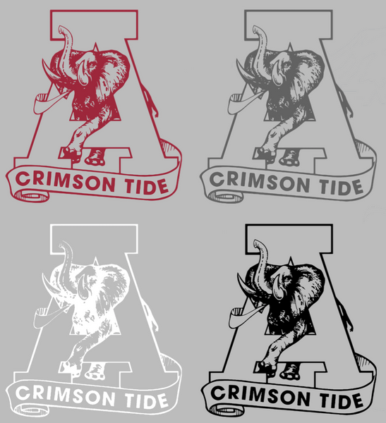 Alabama Crimson Tide Retro Throwback Logo Premium DieCut Vinyl Decal PICK COLOR & SIZE