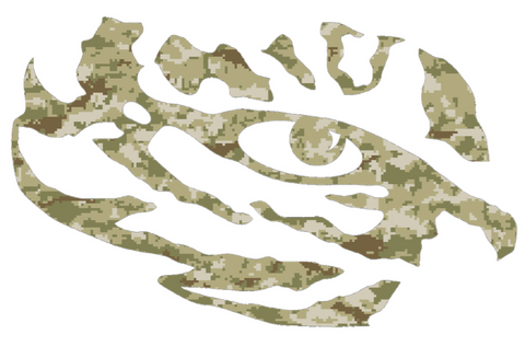 LSU Tigers Tiger Eye Logo Salute to Service Camouflage Camo Vinyl Decal PICK SIZE
