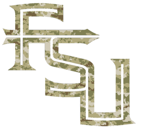 Florida State Seminoles FSU Logo Salute to Service Camouflage Camo Vinyl Decal PICK SIZE
