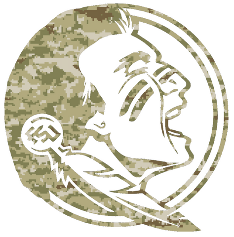 Florida State Seminoles Team Logo Salute to Service Camouflage Camo Vinyl Decal PICK SIZE
