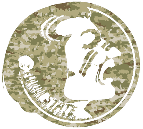 Florida State Seminoles Retro Throwback Logo Salute to Service Camouflage Camo Vinyl Decal PICK SIZE