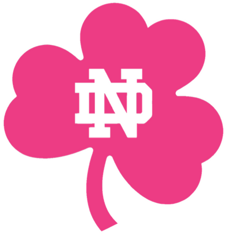 Notre Dame Fighting Irish HOT PINK Clover Logo Premium DieCut Vinyl Decal PICK SIZE